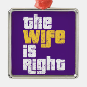 Funny Wife Humour T-Shirt Wrapping Paper Invitatio Metal Tree Decoration