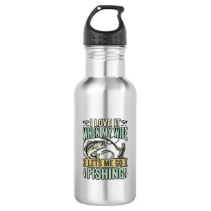Funny Wife Lets Me Go Fishing Vintage Shirt Design 532 Ml Water Bottle