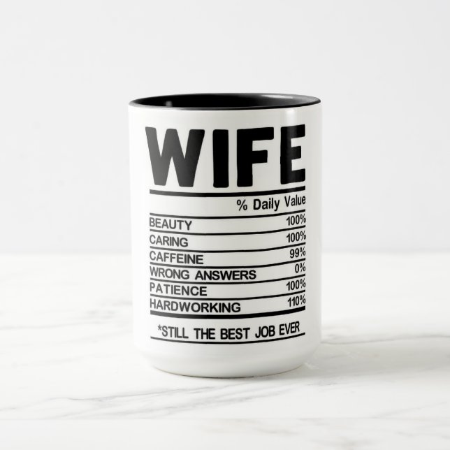 Funny Wife Nutrition Facts Mug (Center)