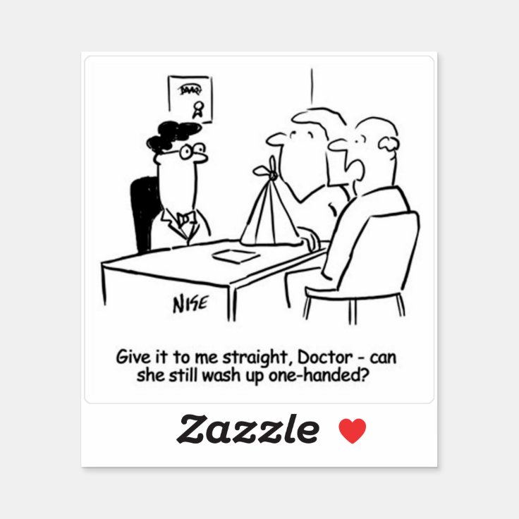 Funny Wife with Broken Arm Cartoon. | Zazzle