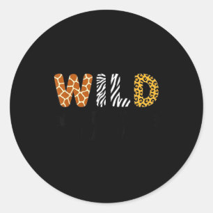 Funny wild about reading book lover animal classic round sticker
