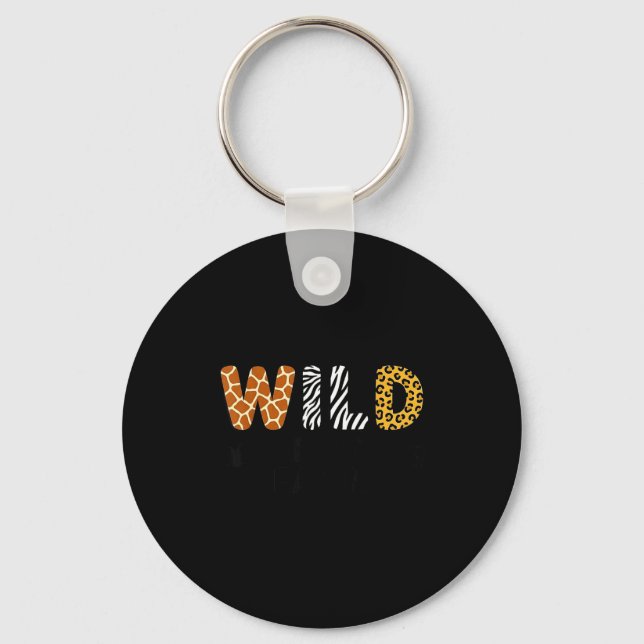 Funny wild about reading book lover animal key ring (Front)