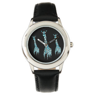 Funny Wild Animals Blue Giraffe Watch