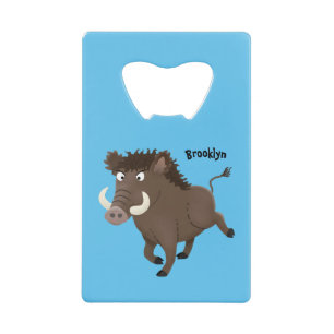 Funny wild boar razorback cartoon illustration