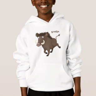 Funny wild boar razorback cartoon illustration