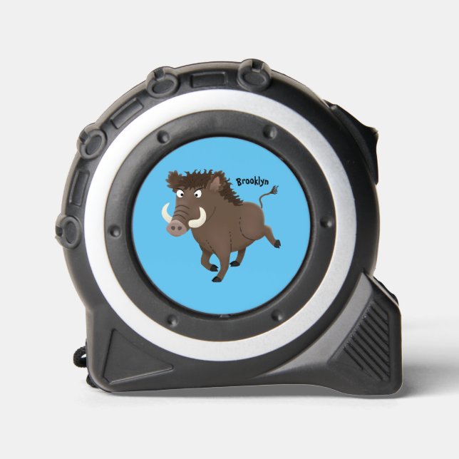 Funny wild boar razorback cartoon illustration 1 (Front)