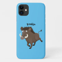 Funny wild boar razorback cartoon illustration