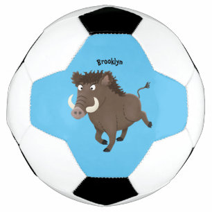 Funny wild boar razorback cartoon illustration football