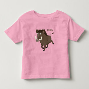 Funny wild boar razorback cartoon illustration toddler T-Shirt