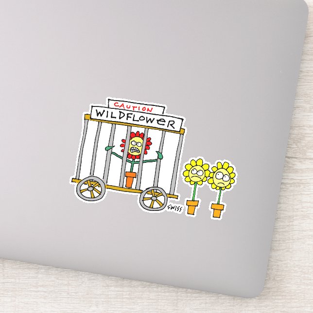 Funny Wild Flower in Cage Wildflower Cartoon Stick (Detail)