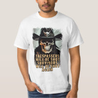 Funny Wild West Cowboy Saying Skull Sheriff Art