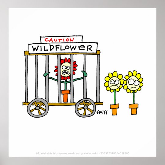 Funny Wild Wildflower Cartoon Gardener Kitchen Poster Zazzle co uk funny-wild-wildflower-cartoon-gardener-kitchen-poster-zazzle-co-uk