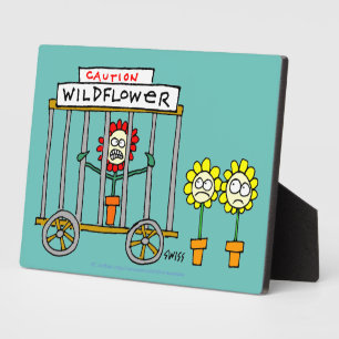 Funny Wildflower Cartoon Office Desk Plaque