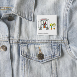 Funny Wildflowers Cartoon Button