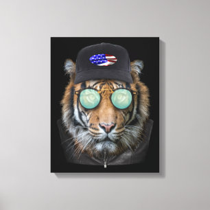 Funny wildlife dressed up Bengal Tiger Canvas Print