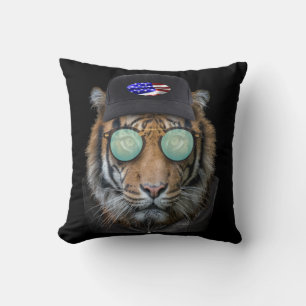 Funny wildlife dressed up Funny Bengal Tiger Cushion