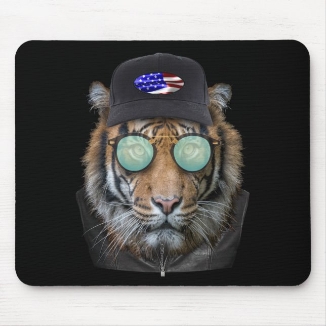 Funny wildlife dressed up Funny Bengal Tiger Mouse Mat (Front)