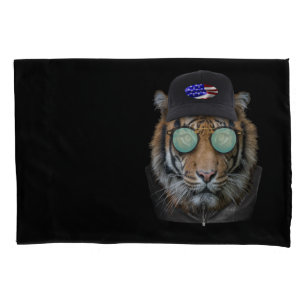 Funny wildlife dressed up Funny Bengal Tiger Pillowcase
