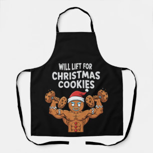 Funny Will Lift for Christmas Cookies Gingerbread Apron