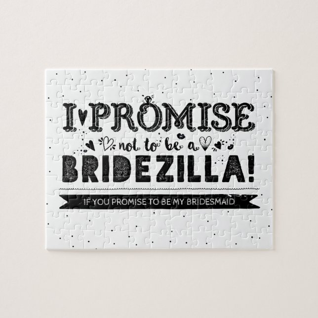 Funny Will You Be My Bridesmaid Proposal Jigsaw Puzzle (Horizontal)