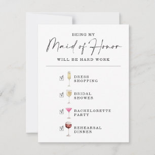 Funny Will You Be My Maid of Honour Proposal Card