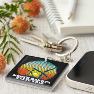 Funny Wind Turbines State Tree Key Ring