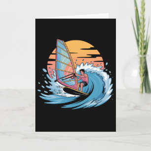 Funny Windsurfing Art For Men Women Windsurfer Win Card