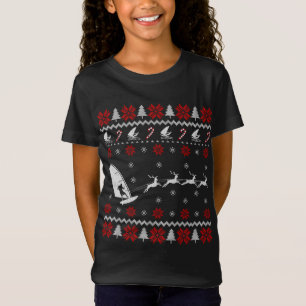 Funny Windsurfing Reindeer Ugly Christmas Sweater
