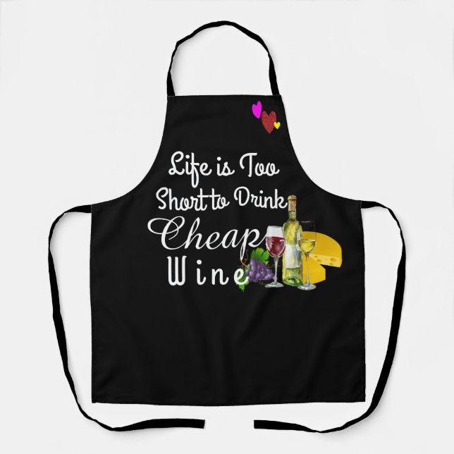 Funny Wine Apron - Wine Lovers Gift For Mum (Front)