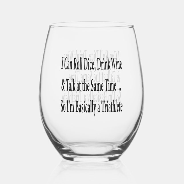 Funny Wine Bunco Stemless Wine Glass (Front)