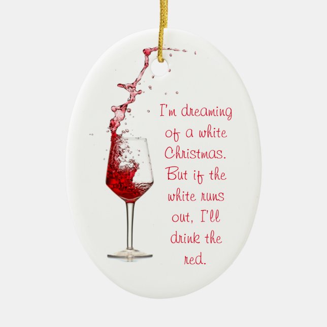 Funny Wine Christmas Ornament (Front)