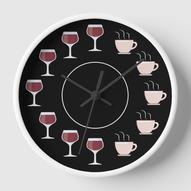 Funny Wine & Coffee Clock  (Front)