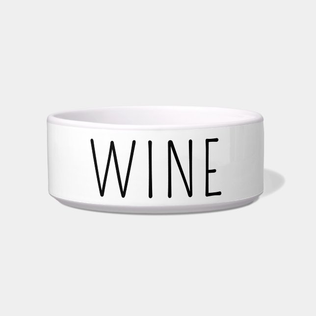Funny Wine Dog Bowl (Front)