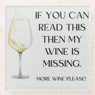 FUNNY WINE DRINKER GIFT GLASS COASTER