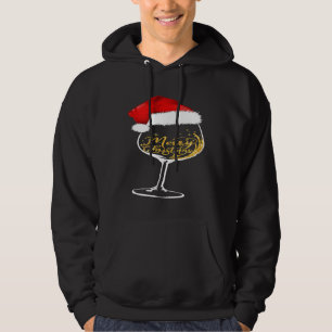 Funny Wine Glass Christmas Ideas Xmas Santa Hat Pa Hoodie