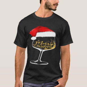 Funny Wine Glass Christmas Ideas Xmas Santa Hat Pa T-Shirt