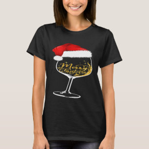 Funny Wine Glass Christmas Ideas Xmas Santa Hat Pa T-Shirt