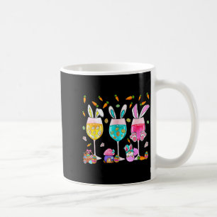 Funny wine glasses bunny with egg basket springFun Coffee Mug