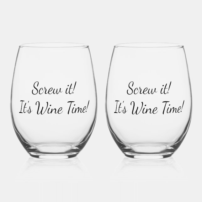 Funny Wine Glasses Wine Time (Front)