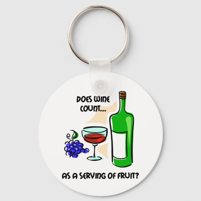Funny wine humor saying key ring (Front)
