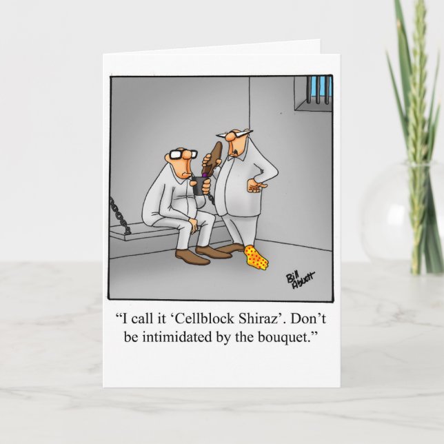 Funny Wine Humour Birthday Greeting Card (Front)