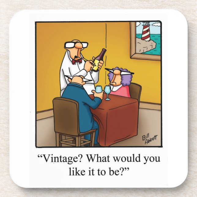 Funny Wine Humour Coaster Set "Spectickles" (Front)