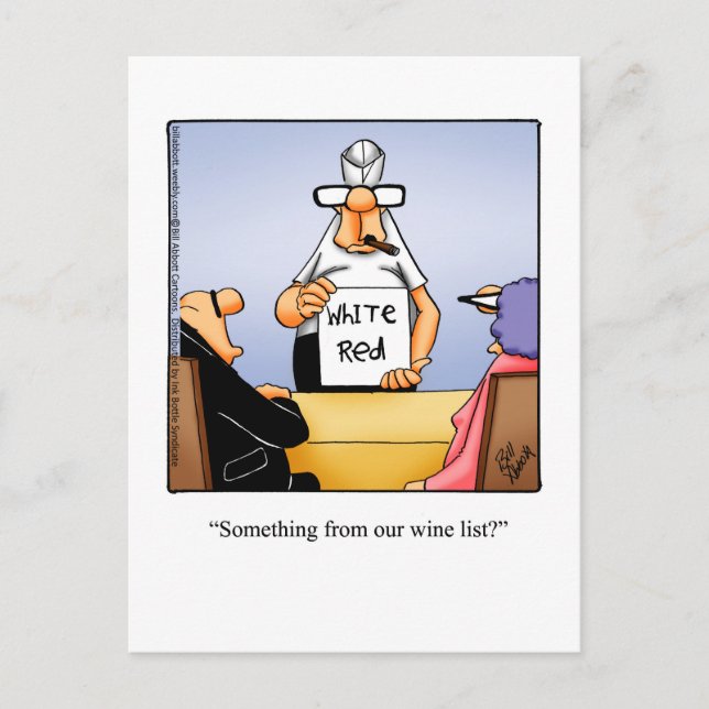 Funny Wine Humour Postcard  (Front)
