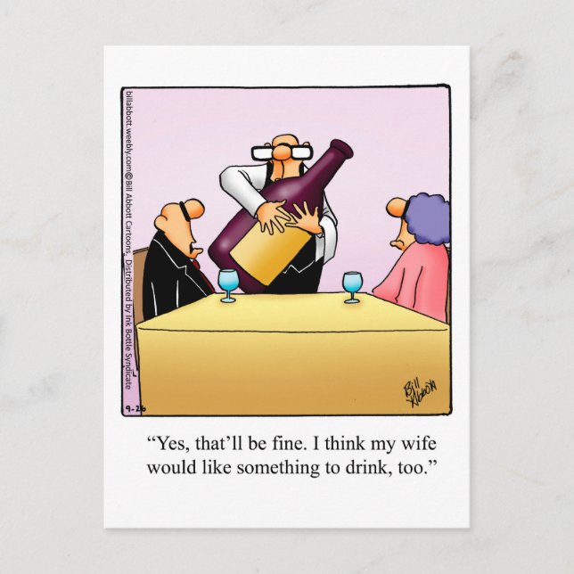 Funny Wine Humour Postcard "Spectickles" (Front)