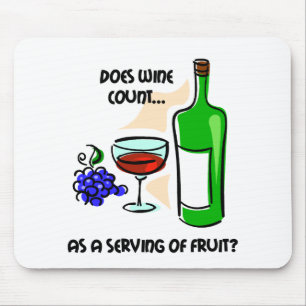 Funny wine humour saying mouse mat