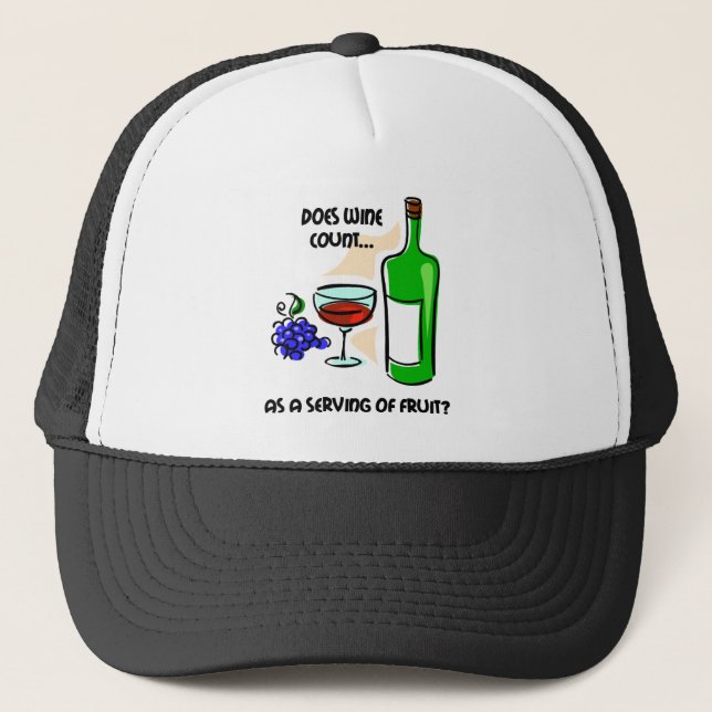 Funny wine humour saying trucker hat (Front)