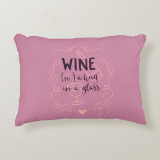 Funny Wine is a Hug in a Glass Decorative Cushion
