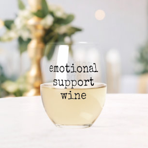 Funny Wine Lover Emotional Support Wine Glass Gift