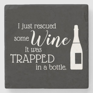 Funny Wine Lover Quote Humour Kitchen Stone Coaster