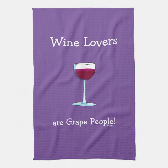 Funny Wine Lovers Tea Towel (Vertical)